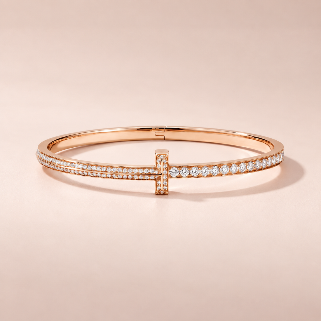 T1 Narrow Pavé CZ Bracelet – 18K Gold Plated Sterling Silver
