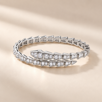 White Serpenti Pavé Wrap Bracelet