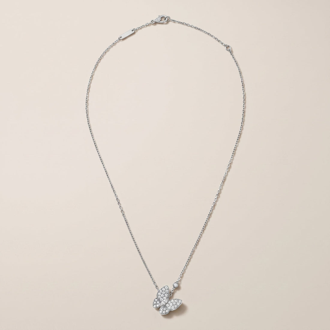 Two Butterfly Diamond Necklace