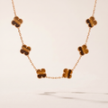 Vintage Alhambra Tiger’s Eye 10 Motifs Necklace