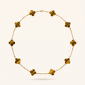 Vintage Alhambra Tiger’s Eye 10 Motifs Necklace