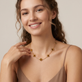 Vintage Alhambra Tiger’s Eye 10 Motifs Necklace