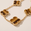 Vintage Alhambra Tiger’s Eye 10 Motifs Necklace