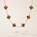 Vintage Alhambra Tiger’s Eye 10 Motifs Necklace