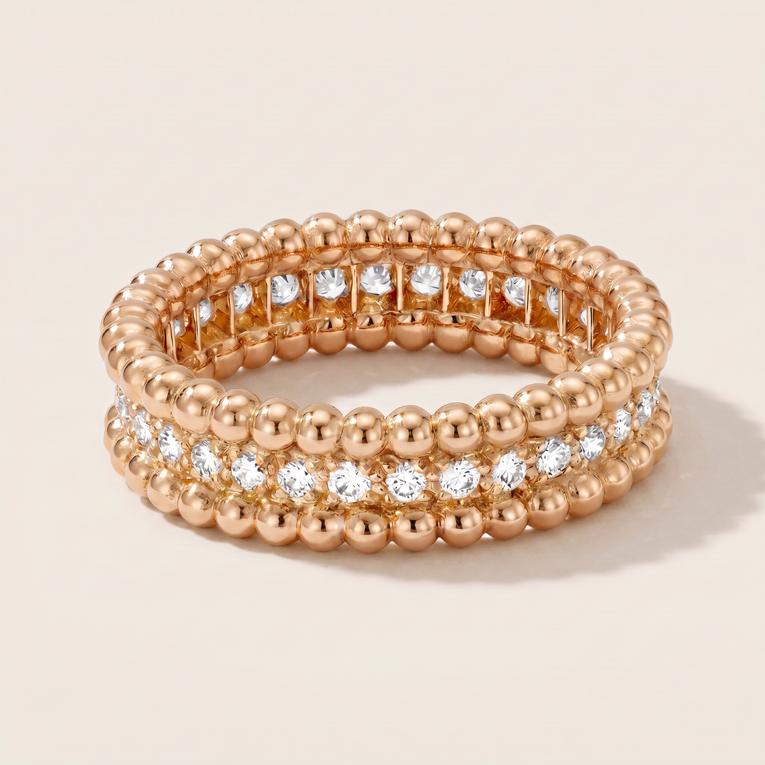 Perlée Pavé Beaded Pavé Diamonds Ring
